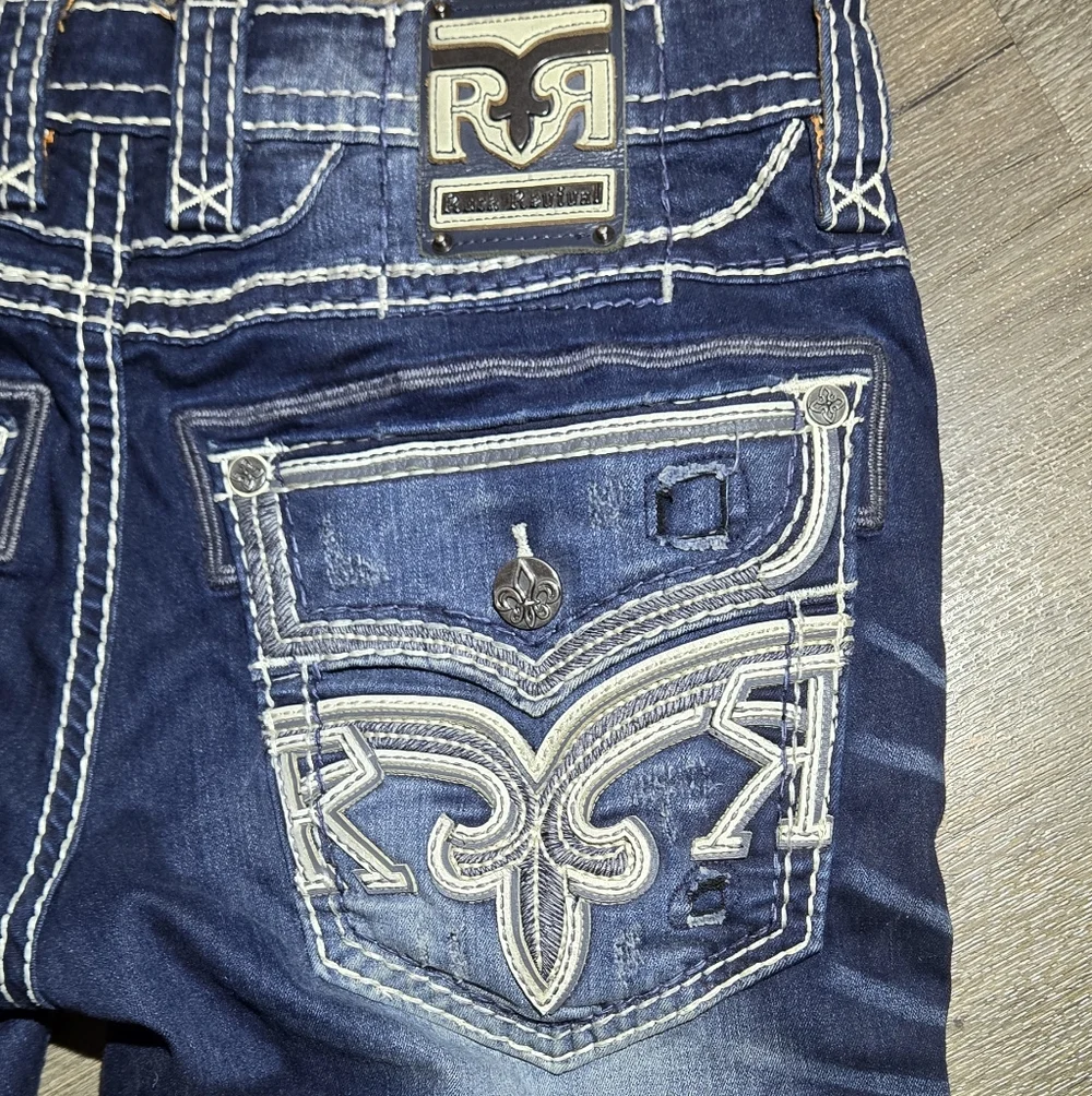 Rock Revival Slim Straight Mens Jeans Size 34 - Picture 14 of 16